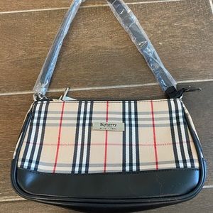 Small brown plaid purse